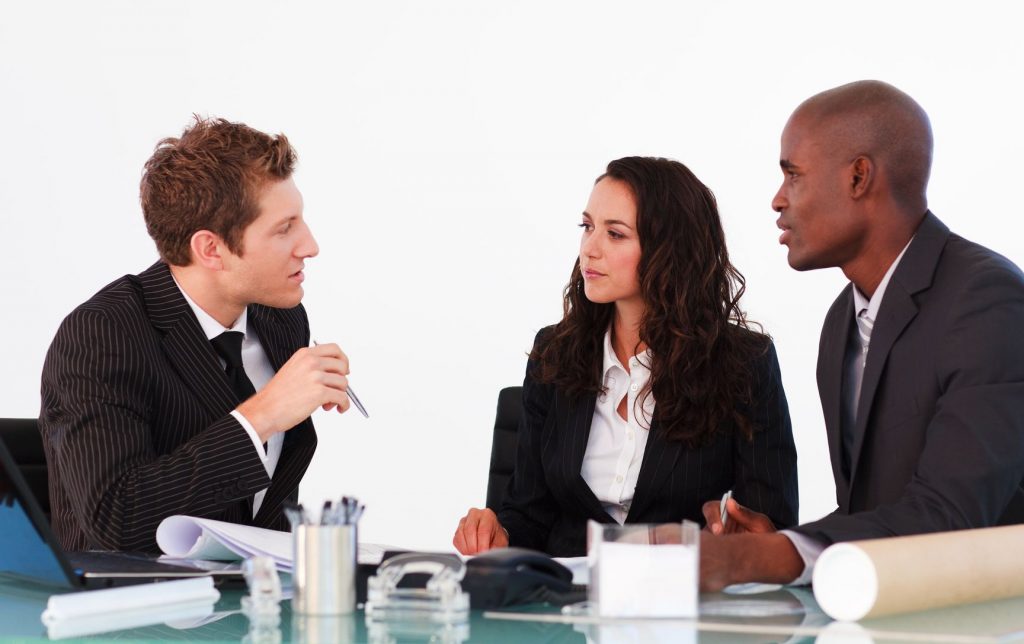 business people discussing in an office